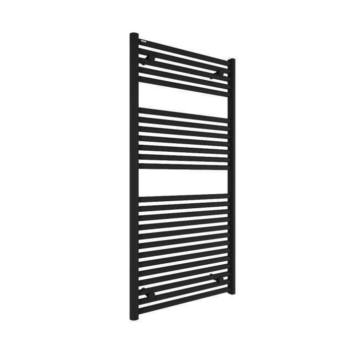 Tissino Hugo2 Electric Towel Radiator with Temperature Regulating Element 1212 x 600mm Matt Black [THU-605-MN]