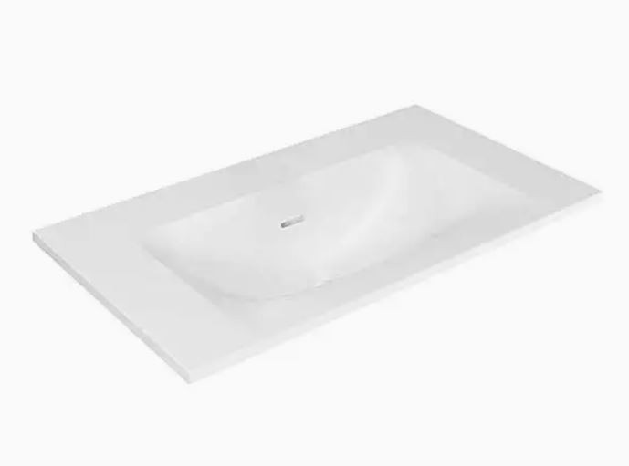 Tissino Cellini Solid Surface Wash Basin (No Tapholes) 800 x 460mm White [TCL-104]