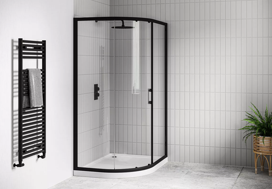 Tissino Rivelo Quadrant Shower (Single Door) 1000mm Matt Black [TRV-103-MN]