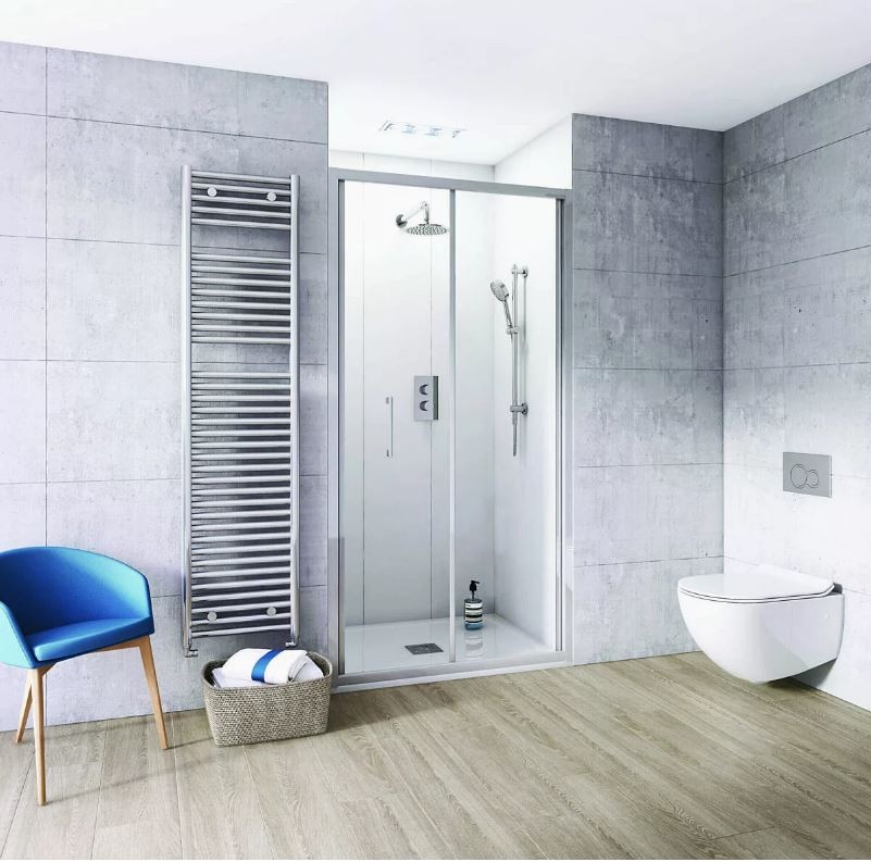 Tissino Rivelo Bi-Fold Shower Door 1000mm Chrome [TRV-205-CP]