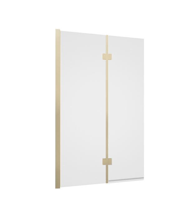 Tissino Messina Double Panel Hinged LH Bath Screen (Rectangular) Brushed Brass [TSI-103-BB]