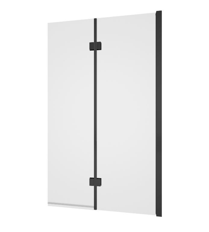 Tissino Messina Double Panel Hinged RH Bath Screen (Rectangular) Matt Black [TSI-104-MN]