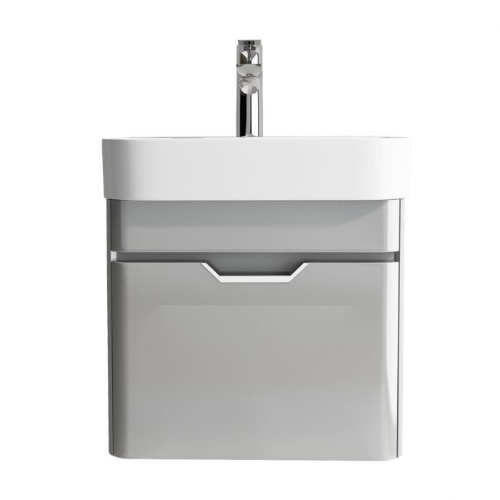 Tissino Loretto Base Unit with Wash Basin 480mm Gloss Soft Grey (Brassware NOT Included) [TLT-406]