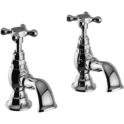 Heritage Trinity Basin Pillar Taps - Chrome [TTRCC00]