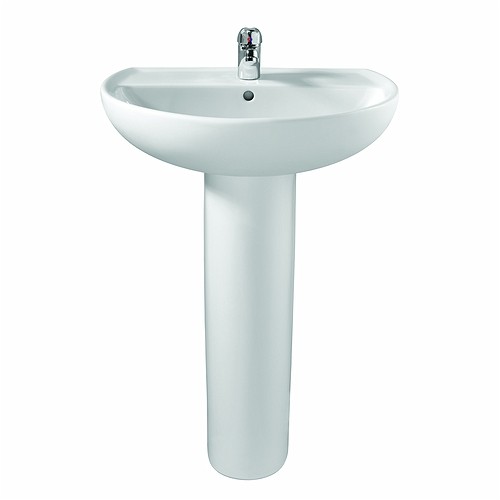 Twyford BJAR4311WH Alcona 1 Taphole Washbasin 600x455mm White