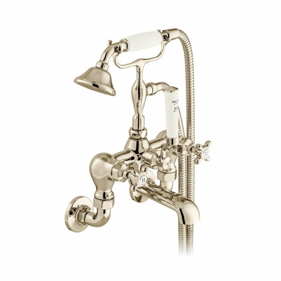 Booth & Co by Vado BC-AXB-120-BN Wall Mounted Bath Shower Mixer with Shower Kit Nickel