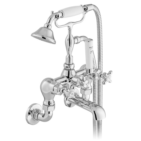 Booth & Co by Vado BC-AXB-120-CP Wall Mounted Bath Shower Mixer with Shower Kit Chrome