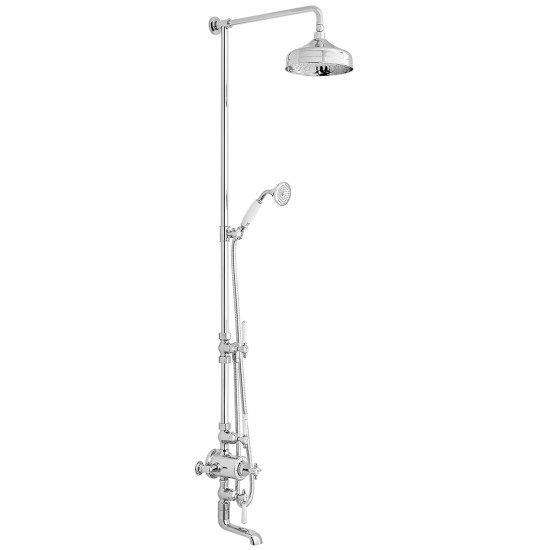 Booth & Co by Vado BC-AXB-123/RRK-CP 3 Outlet Exposed Shower Column with Bath Spout Chrome