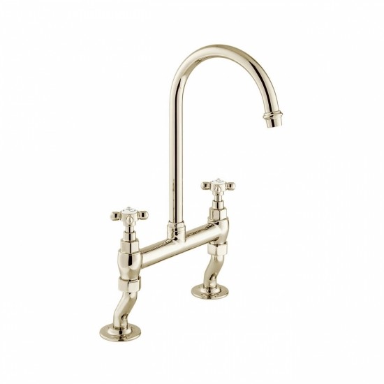 Booth & Co by Vado BC-AXB-153-BN Bridge Kitchen Mixer Nickel