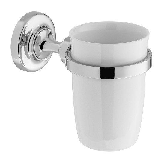 Booth & Co by Vado BC-AXB-183-CP Ceramic Tumbler & Holder Chrome