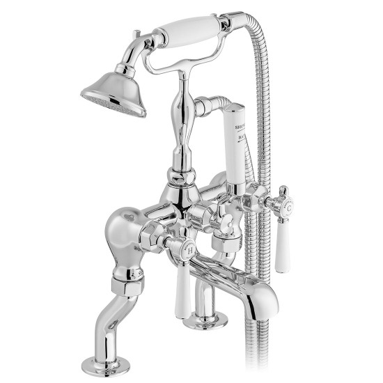 Booth & Co by Vado BC-AXB-231-CP Deck Mounted Bath Shower Mixer with Shower Kit Chrome