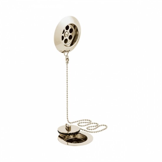 Booth & Co by Vado BC-KITB-STOW-BN Stowaway Bath Waste with Metal Plug and Chain Bright Nickel