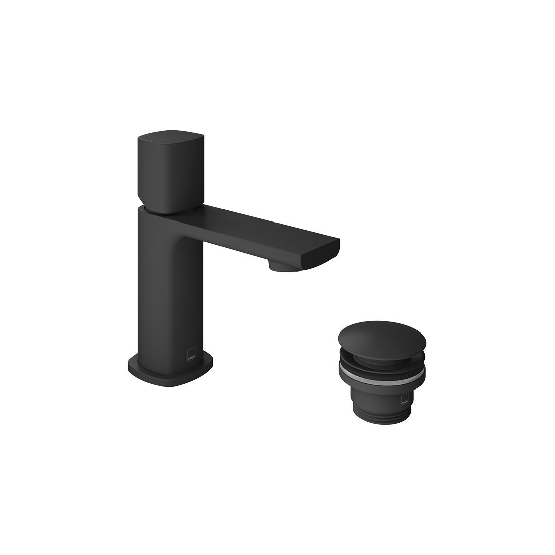 Cameo by Vado Leverless Mini Mono Basin Mixer Tap (Single Taphole) with Universal Waste Matt Black [CAM-100M/CC-MB]