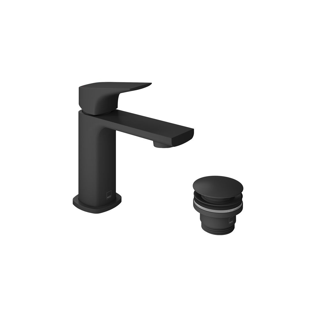 Cameo by Vado Mini Mono Basin Mixer Tap (Single Taphole) with Universal Waste Matt Black [CAM-200M/CC-MB]