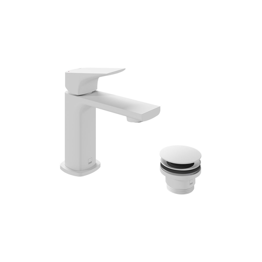 Cameo by Vado Mini Mono Basin Mixer Tap (Single Taphole) with Universal Waste Matt White [CAM-200M/CC-MW]