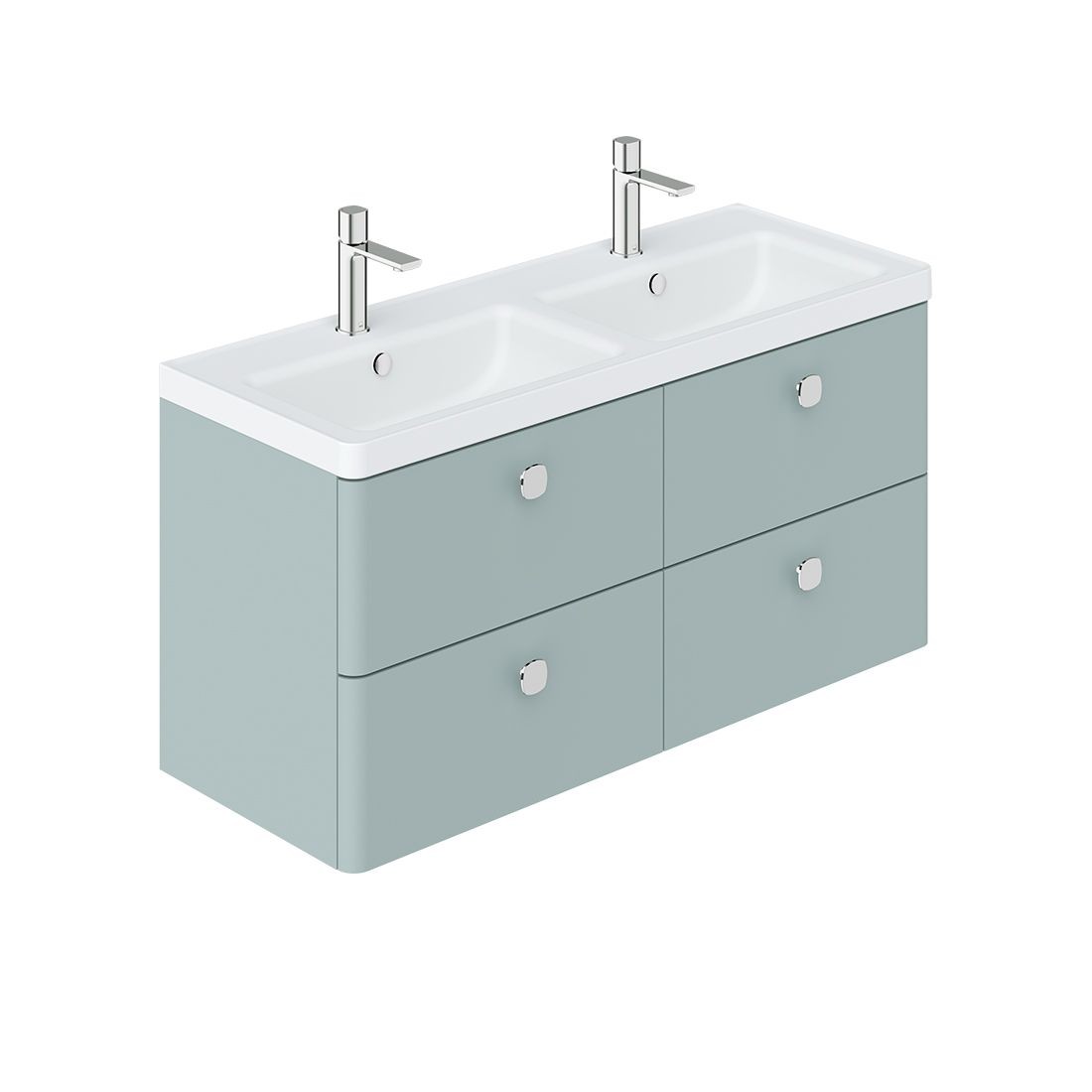 Cameo by Vado Double Basin Vanity Unit with 4 Drawers 1200mm Cove Blue [CAM-F1200-CB]