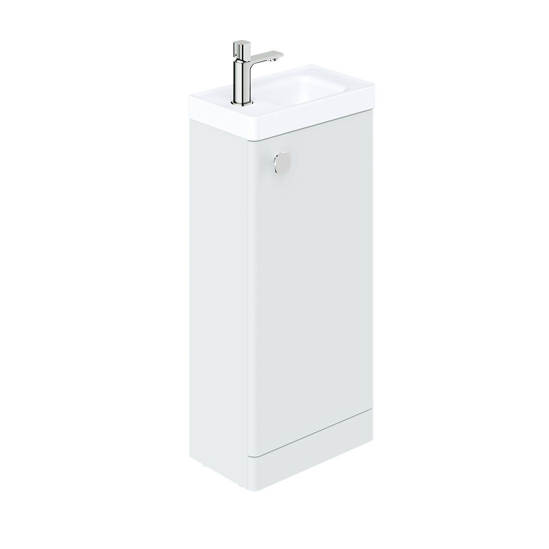 Cameo by Vado Floor Mounted Cloakroom Unit with Reversible Single Door 400mm Arctic White [CAM-F400FM-AW]