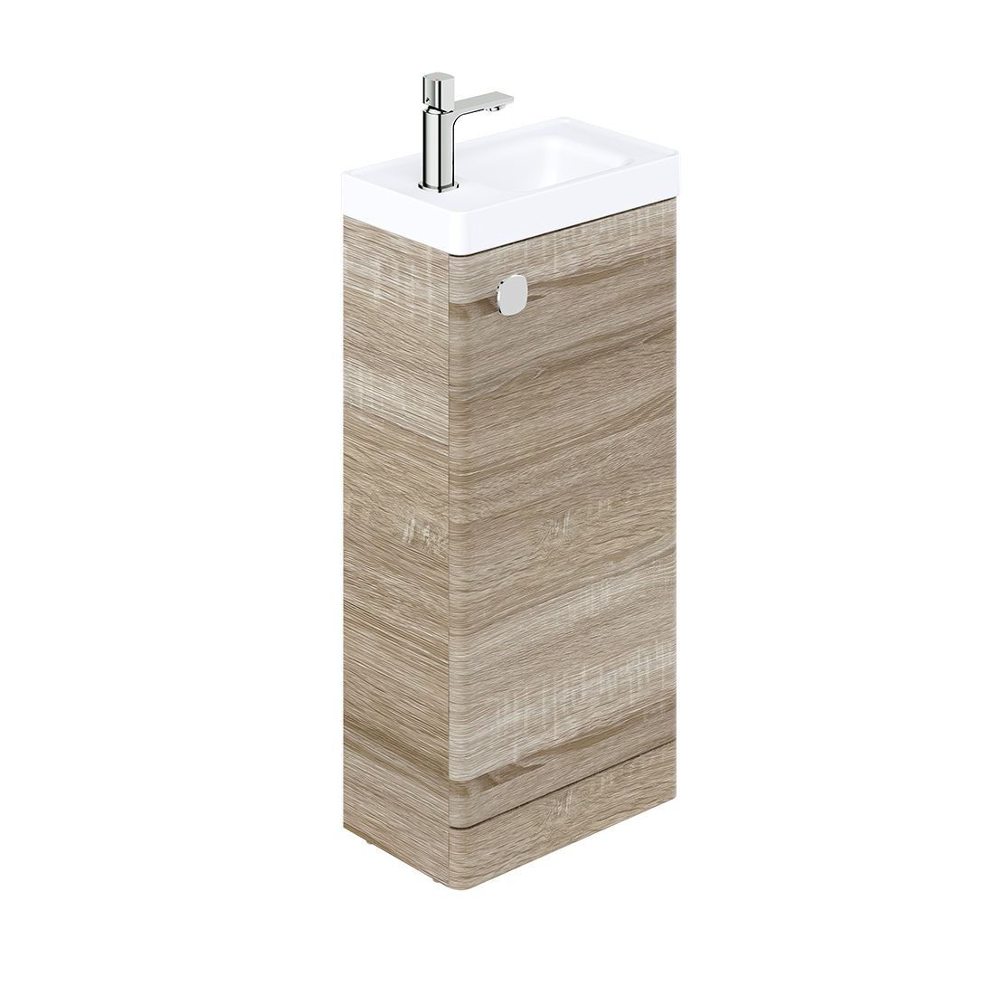 Cameo by Vado Floor Mounted Cloakroom Unit with Reversible Single Door 400mm Natural Oak [CAM-F400FM-NO]