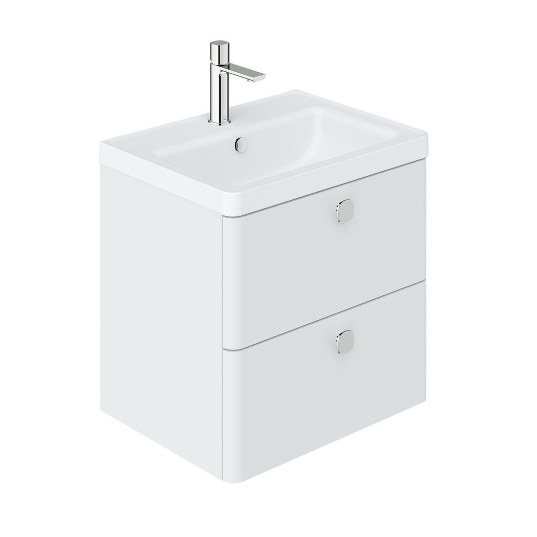 Cameo by Vado Single Basin Vanity Unit with 2 Drawers 600mm Arctic White [CAM-F600-AW]
