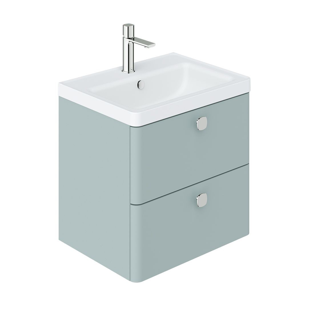 Cameo by Vado Single Basin Vanity Unit with 2 Drawers 600mm Cove Blue [CAM-F600-CB]