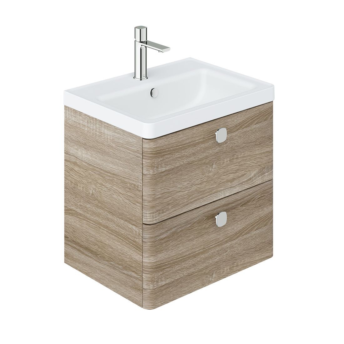 Cameo by Vado Single Basin Vanity Unit with 2 Drawers 600mm Natural Oak [CAM-F600-NO]