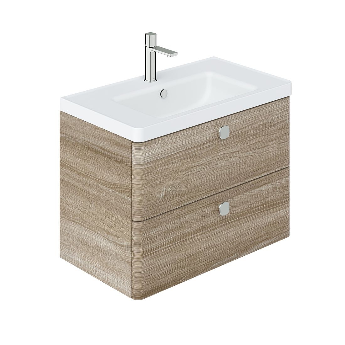 Cameo by Vado Single Basin Vanity Unit with 2 Drawers 800mm Natural Oak [CAM-F800-NO]