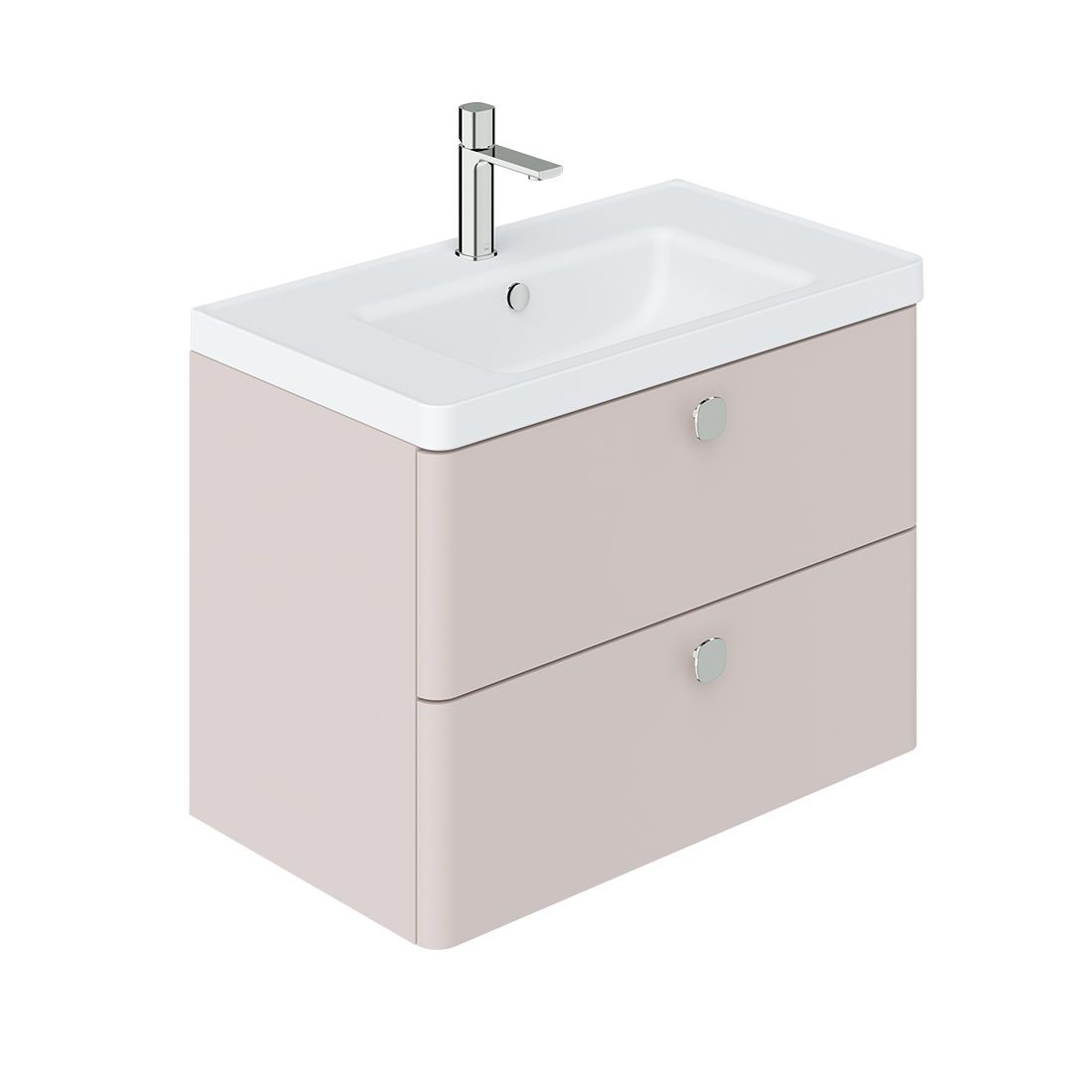 Cameo by Vado Single Basin Vanity Unit with 2 Drawers 800mm Pink Clay [CAM-F800-PC]