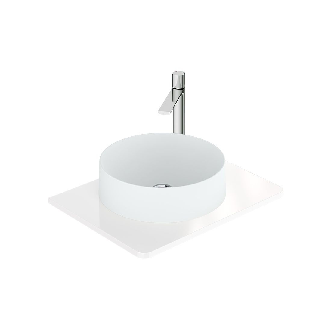 Cameo by Vado Worktop for 600mm Vanity Unit Gloss White (Basin & Brassware NOT Included) [CAM-WT6-GW]