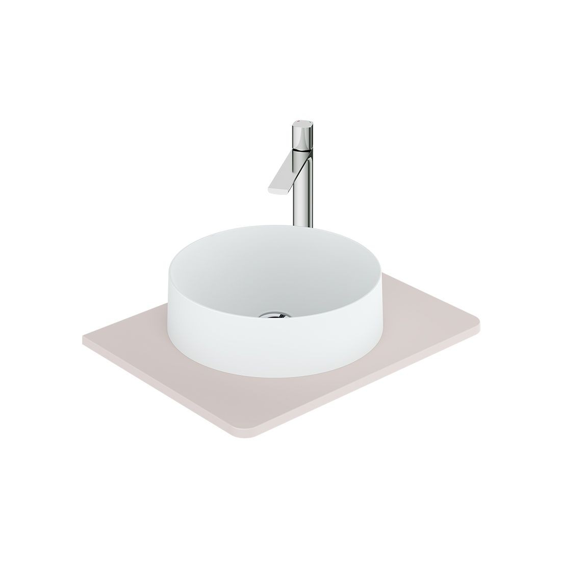 Cameo by Vado Worktop for 600mm Vanity Unit Pink Clay (Basin & Brassware NOT Included) [CAM-WT6-PC]