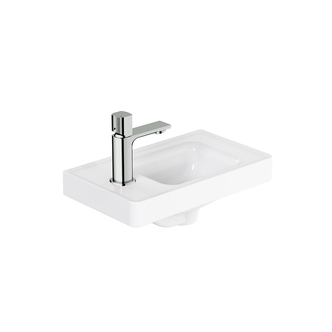 Cameo by Vado Left Hand Cloakroom Basin 400mm (1 Taphole) Gloss White (Brassware NOT Included) [CAM-BC4L-GW]