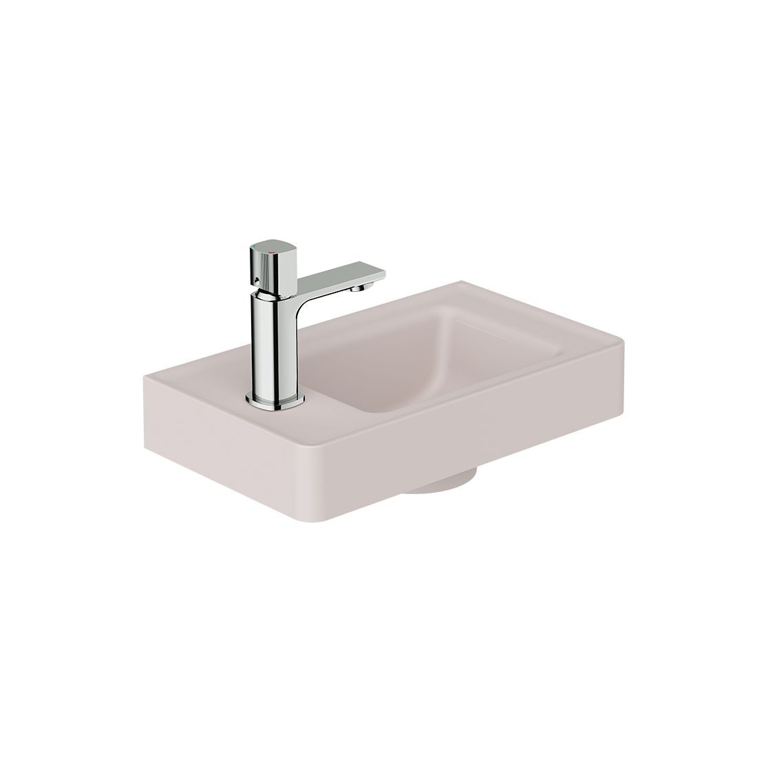 Cameo by Vado Left Hand Cloakroom Basin 400mm (1 Taphole) Pink Clay (Brassware NOT Included) [CAM-BM4L-PC]