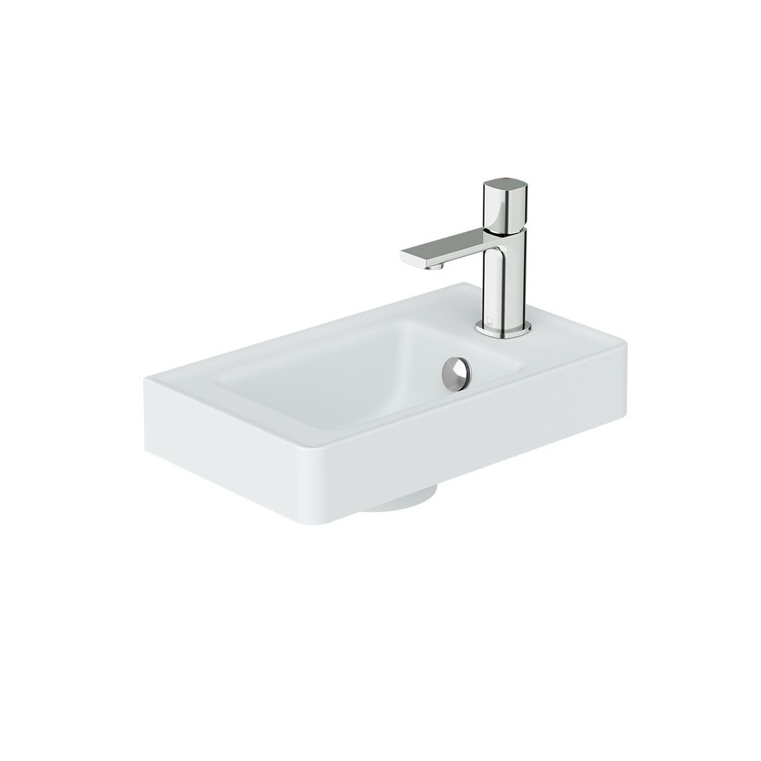 Cameo by Vado Right Hand Cloakroom Basin 400mm (1 Taphole) Arctic White (Brassware NOT Included) [CAM-BM4R-AW]