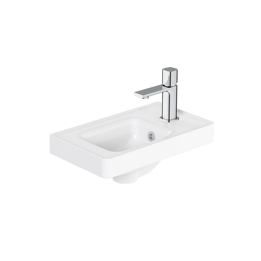 Cameo by Vado Right Hand Cloakroom Basin 400mm (1 Taphole) Gloss White (Brassware NOT Included) [CAM-BC4R-GW]