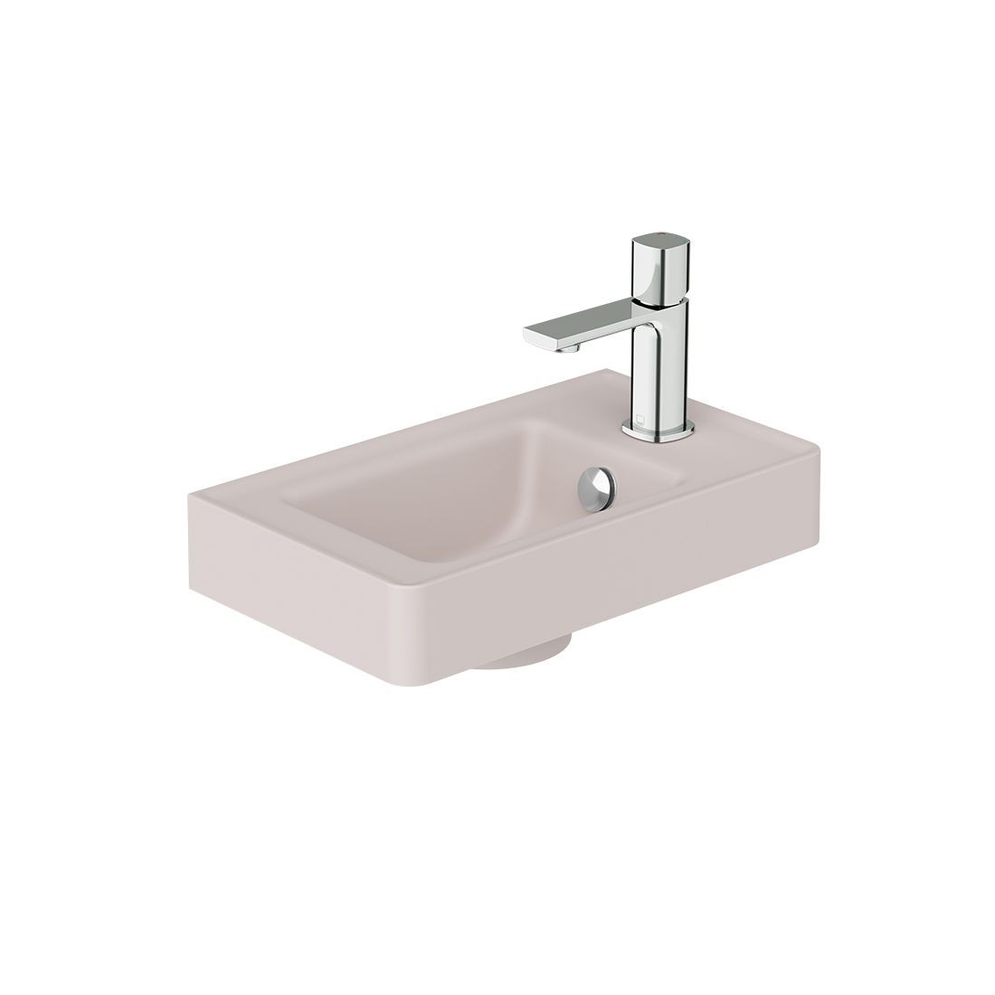 Cameo by Vado Right Hand Cloakroom Basin 400mm (1 Taphole) Pink Clay (Brassware NOT Included) [CAM-BM4R-PC]