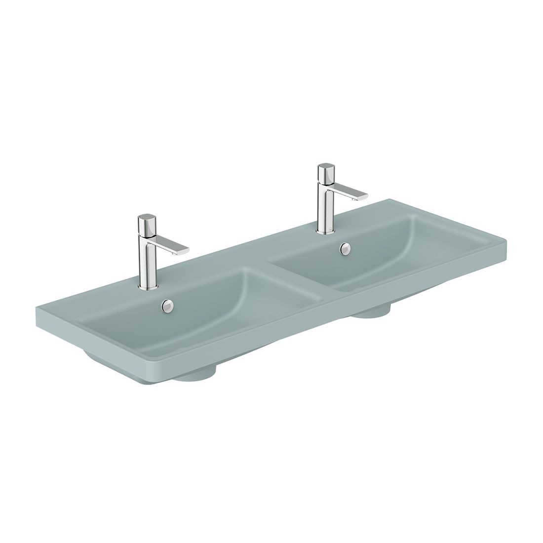 Cameo by Vado Double Vanity Basin 1200mm (1 Taphole Per Basin) Cove Blue (Brassware NOT Included) [CAM-BM12-CB]