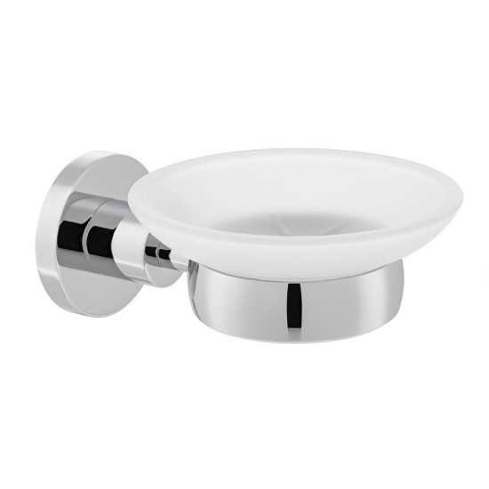 Vado Elements Frosted Glass Soap Dish & Holder Chrome [ELE-182-C/P]