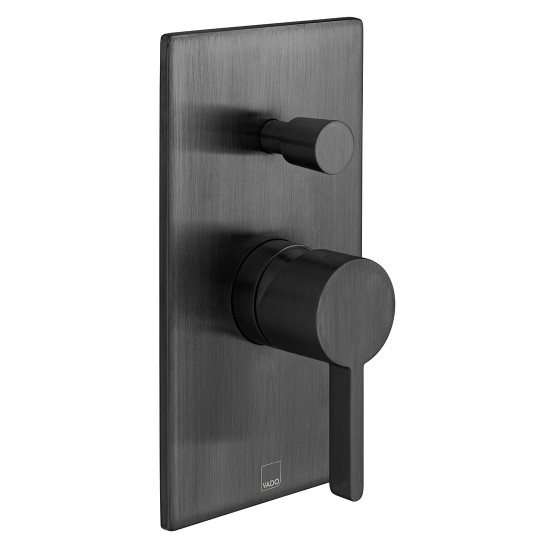 Individual by Vado Edit Manual Concealed Shower Valve with Diverter 2 Outlet Brushed Black [IND-EDI147A-BLK]