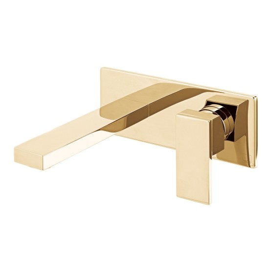 Individual by Vado Notion Wall Mounted Basin Mixer Tap with 200mm Spout Bright Gold [IND-NOT109FS/A-BG]