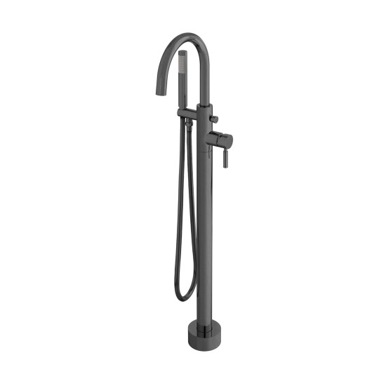 Individual by Vado Origins Floor Mounted Bath Mixer Tap with Shower Kit Brushed Black [IND-ORI233-BLK]