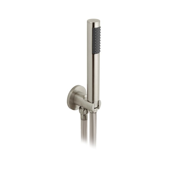 Individual by Vado Mini Shower Handset Kit with Hose Bracket & Integrated Outlet (Round) Brushed Nickel [IND-SFMKWO/RO-BRN]
