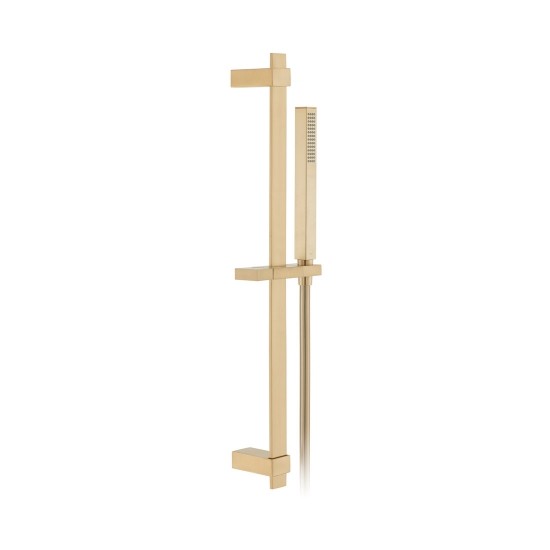 Individual by Vado Shower Handset Kit with Slide Rail (Square) Brushed Gold [IND-SFSRK/SQ-BRG]