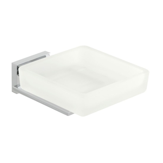 Vado Level Frosted Glass Soap Dish & Holder Chrome [LEV-182-C/P]