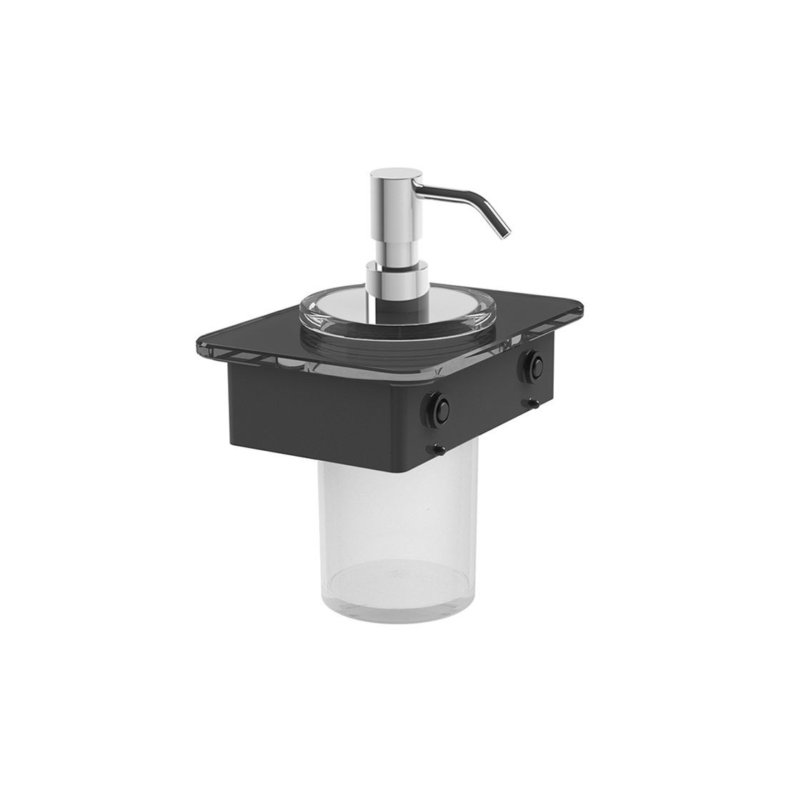 Vado Muse Soap Dispenser Chrome with Black Glass Shelf [MUS-082B-BLK-CP] 