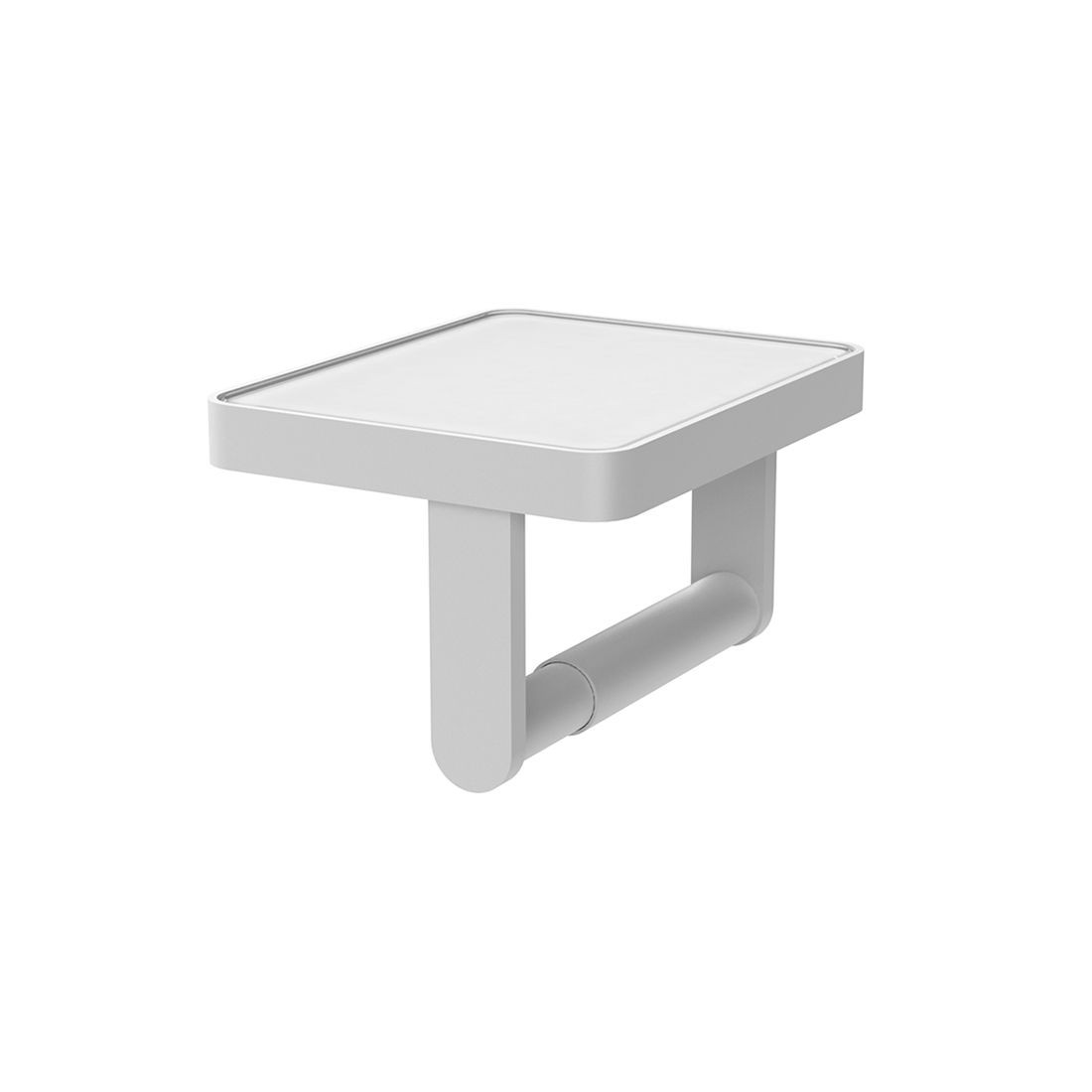 Vado Muse Toilet Roll Holder Matt White with White Glass Insert [MUS-180-WHT-MW]