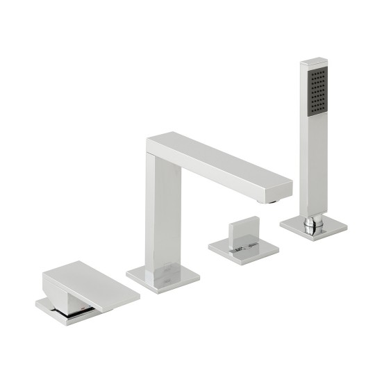 Vado Notion Deck Mounted Bath Shower Mixer Tap with Spout (4 Tapholes) Chrome [NOT-232-CP]