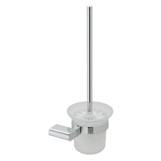 Vado Photon Toilet Brush & Frosted Glass Holder Chrome [PHO-188-C/P]