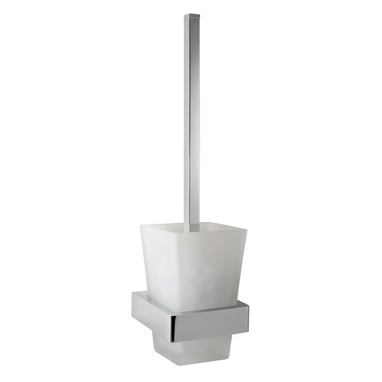 Vado Shama Toilet Brush with Frosted Glass Holder Chrome [SHA-188-C/P]  