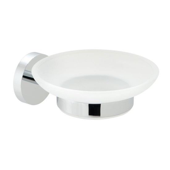 Vado Spa Frosted Glass Soap Dish & Holder Chrome [SPA-182-C/P]