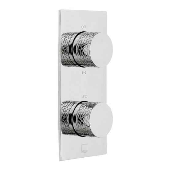 Vado Tablet Omika Thermo Shower Valve 2 Outlets & 2 Handles (Vertical) Chrome [TAB-148/2-OMI-C/P]