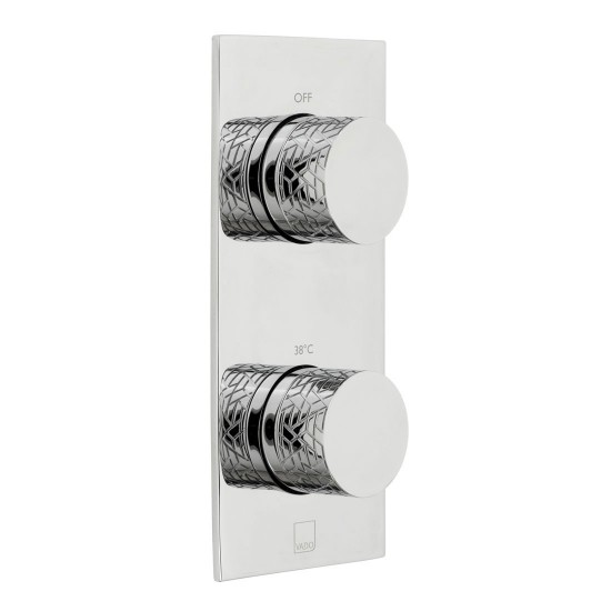 Vado Tablet Omika Thermo Shower Valve 1 Outlet & 2 Handles (Vertical) Chrome [TAB-148-OMI-C/P]